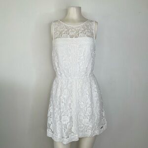 Abercrombie White Lace Coquette Mini Dress Low Back dollette size M
